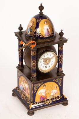 Appraisal: A late th Century mantel clock the dome top case