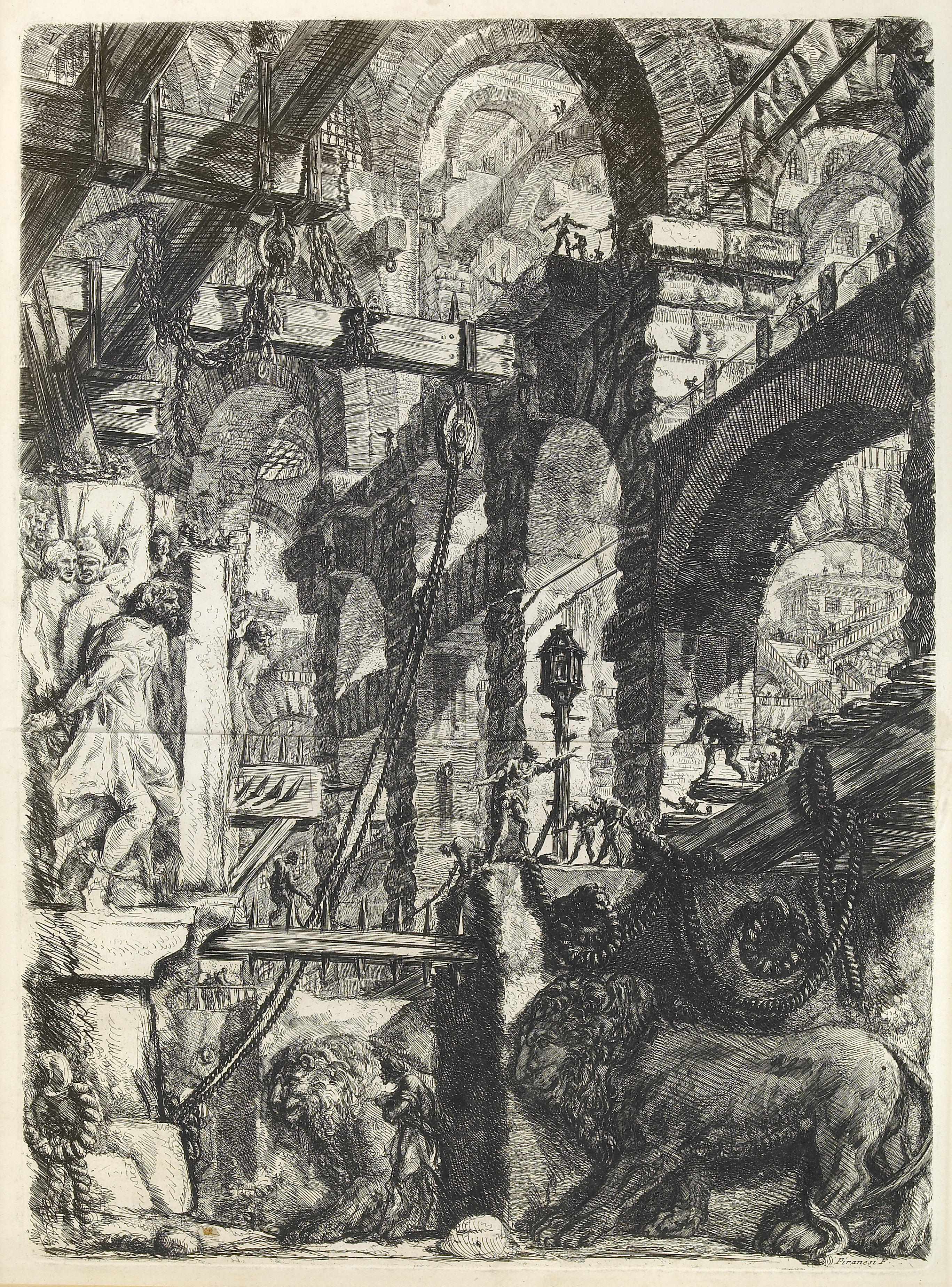 Appraisal: Giovanni Battista Piranesi Italian - Lion Bas Relief Pl V