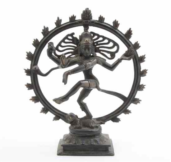 Appraisal: An East Indian Bronze Figure depicting a multi-armed deity raised