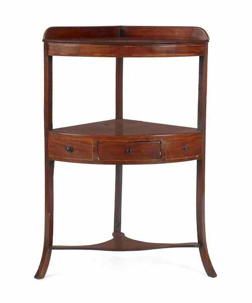 Appraisal: Georgian mahogany corner washstand h w