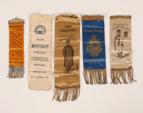 Appraisal: Lot of th Century Commercial Travelers Convention ribbons Gents on