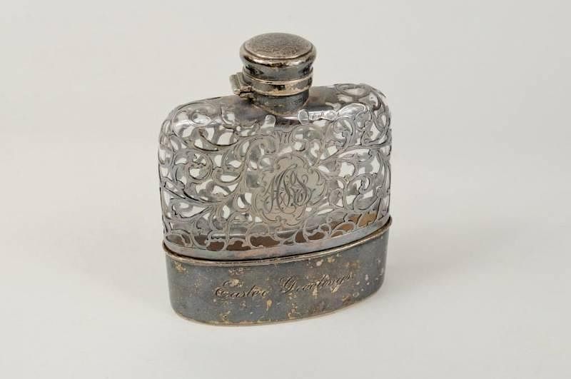 Appraisal: Gorham Sterling Silver Overlay Flask Gorham sterling silver overlay flask