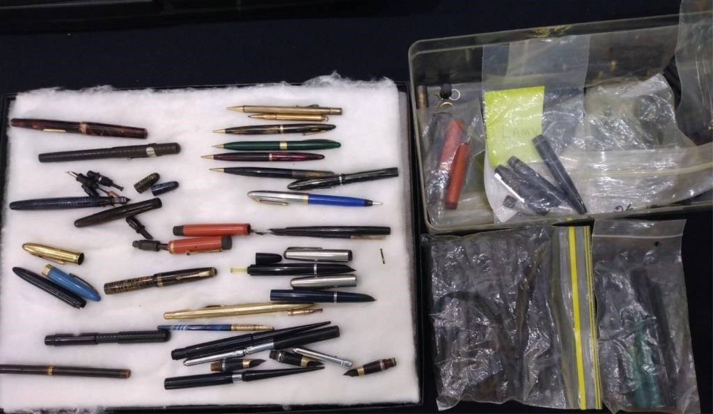 Appraisal: Large group of fountain pen parts including several ink bladders