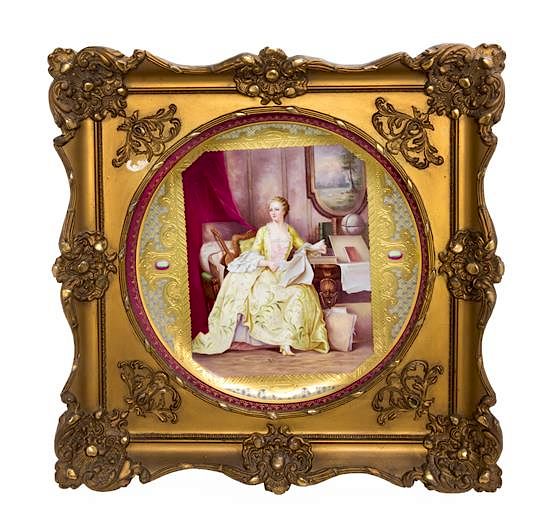 Appraisal: A Vienna Painted Porcelain Plaque Diameter inches A Vienna Painted