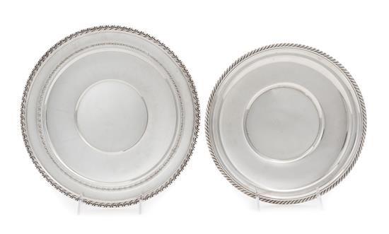 Appraisal: Sale Lot Two American Silver Serving Platters comprising a circular