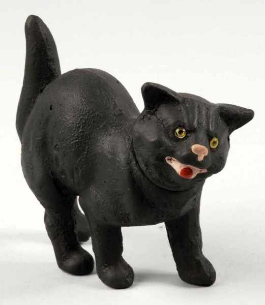 Appraisal: Arched-Back Black Cat Candy Container Description German With glass eyes