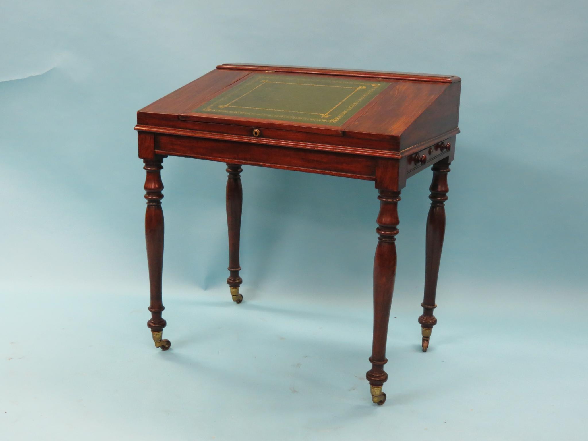 Appraisal: An unusual Victorian mahogany clerk's desk top with lockable recess