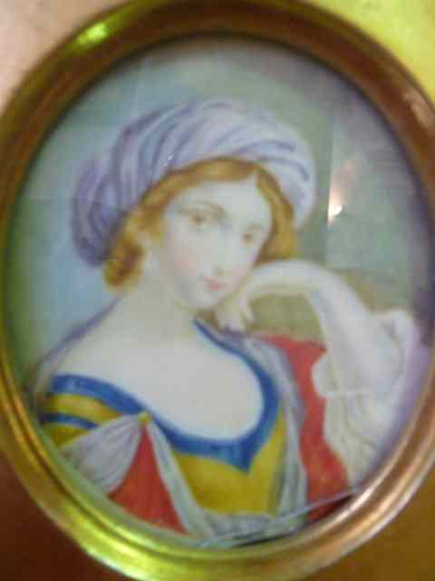 Appraisal: ENGLISH SCHOOLMiniature study of a Victorian women in colourful dress