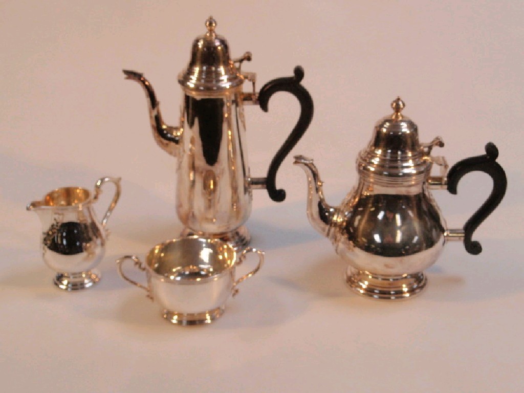 Appraisal: Elizabeth II four-piece silver tea and coffee set of early