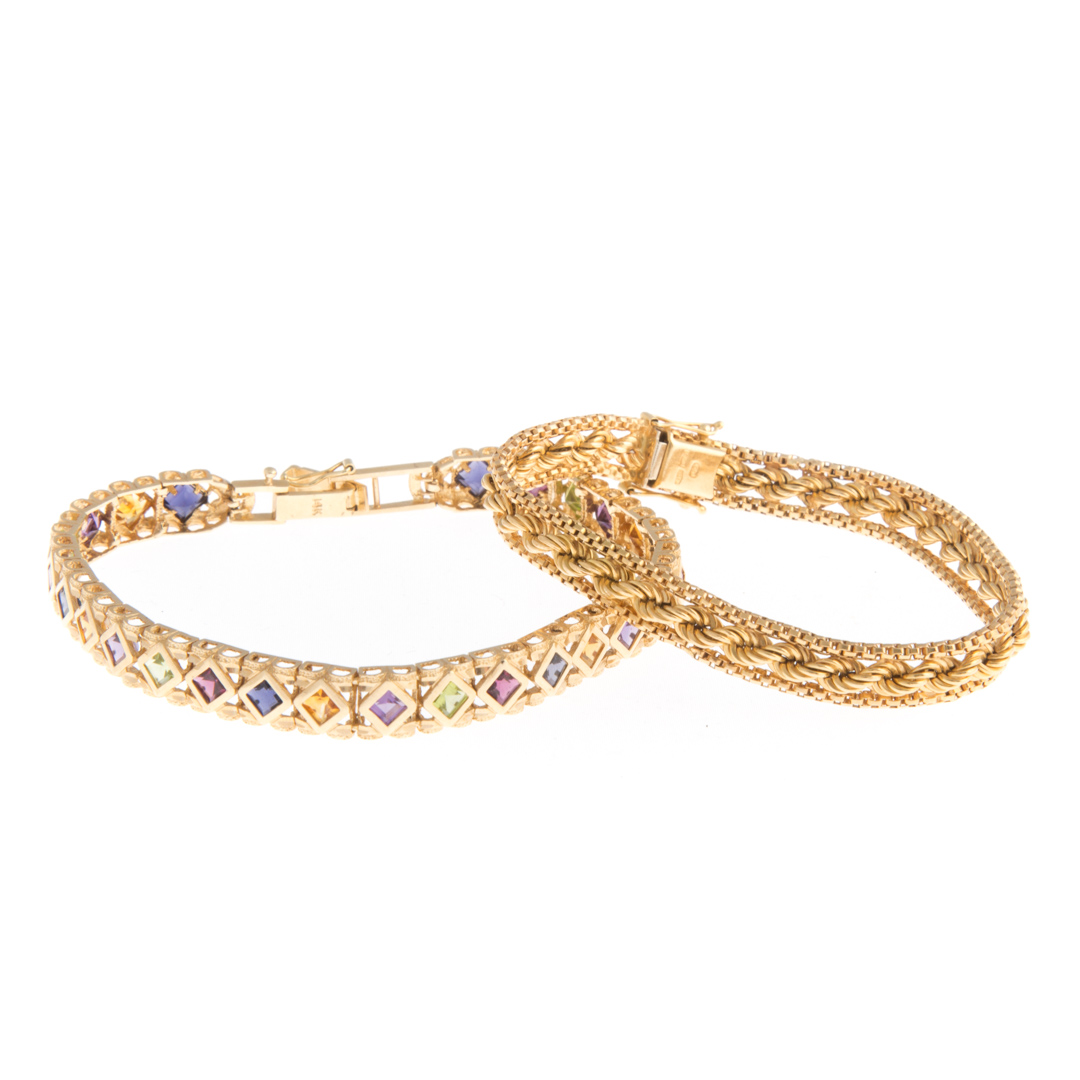 Appraisal: Two Lady's Bracelets in Yellow Gold K yellow gold rope