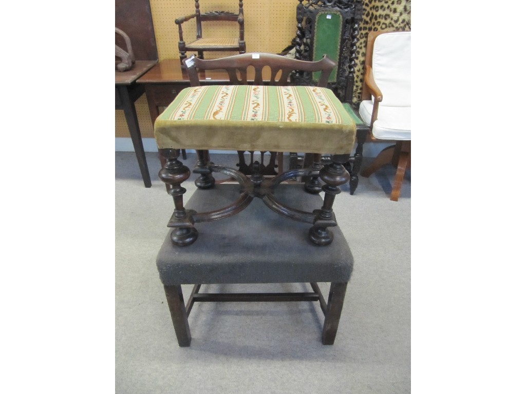 Appraisal: th century x-form dressing stool and dining chair