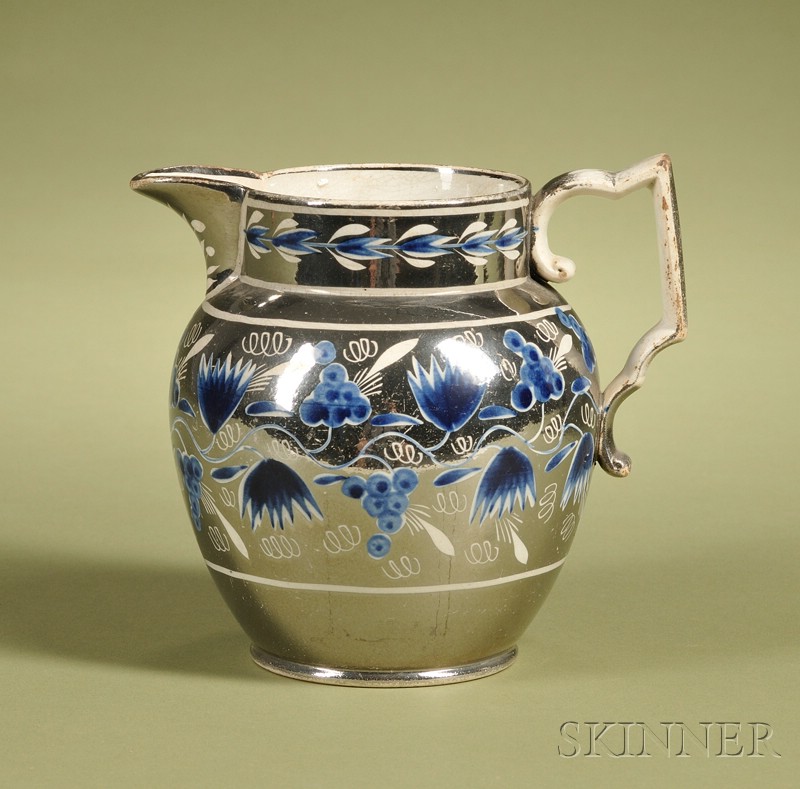 Appraisal: Staffordshire Silver Resist Lustre Jug England early th century globular