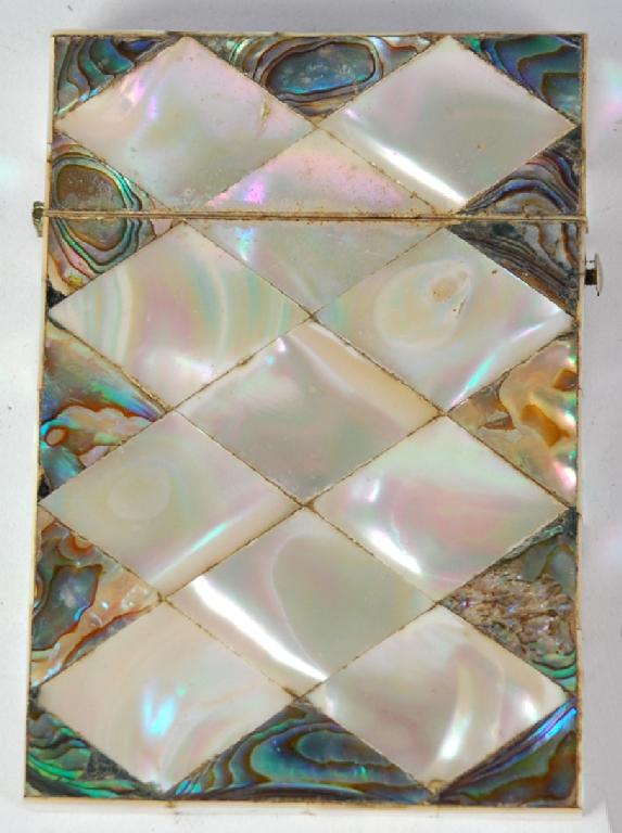 Appraisal: LATE VICTORIAN MOTHER O'PEARL AND ABALONE SHELL CARD CASE typical