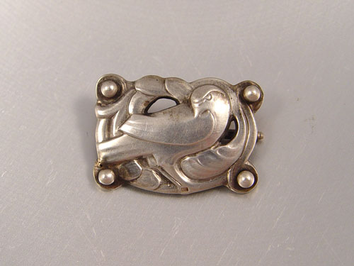 Appraisal: ART DECO GEORG JENSEN SILVER PIN CA - Dove pin