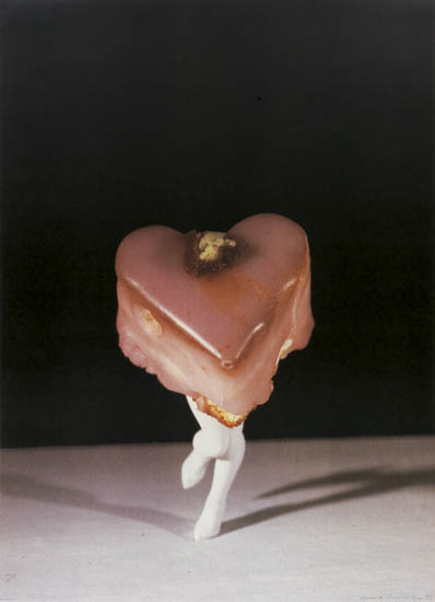 Appraisal: LAURIE SIMMONS Walking Petit-Four Pink Heart Color lithograph on white