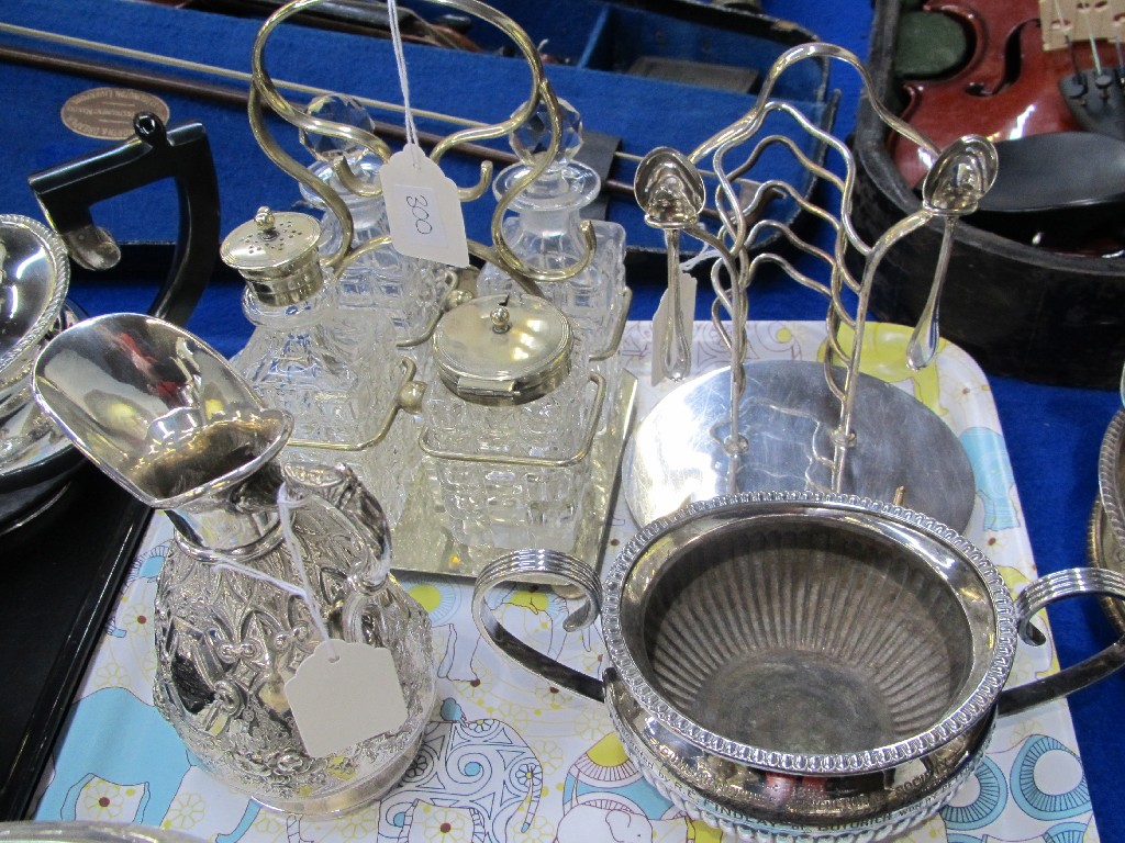 Appraisal: Tray lot of EP - cruet set cream jug etc