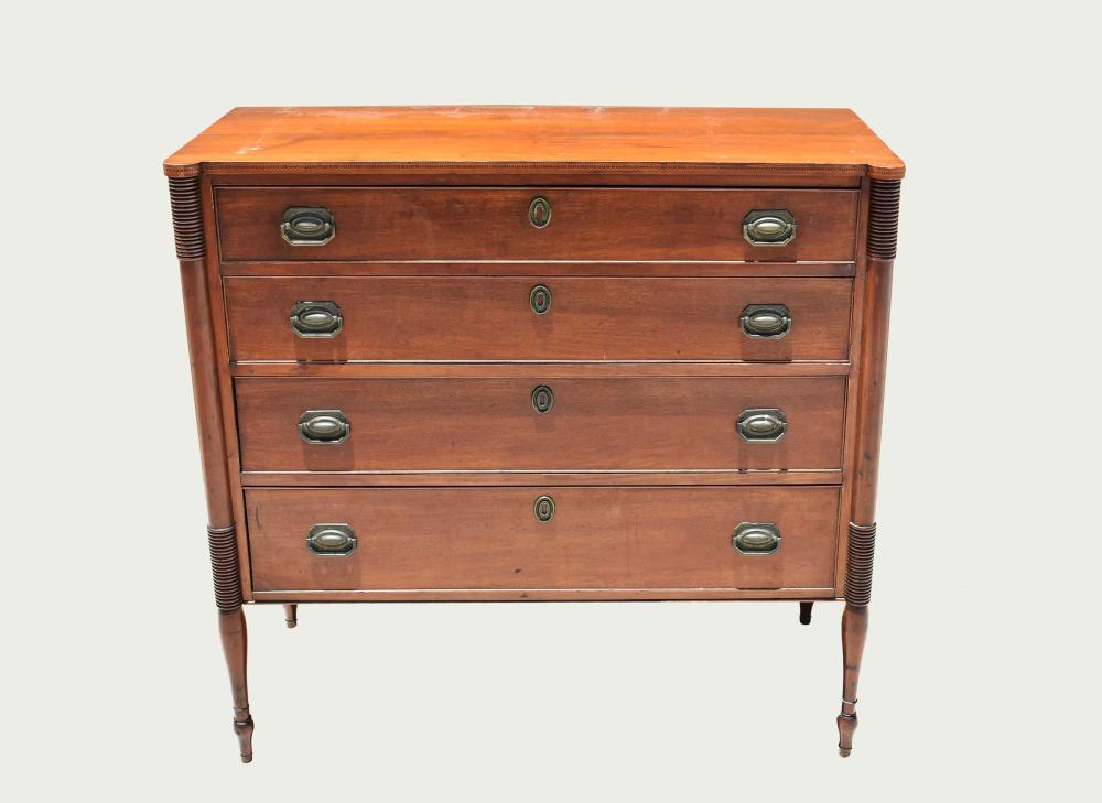 Appraisal: FEDERAL INLAID CHERRY WOOD CHEST OF DRAWERSCirca Probably Massachusetts The