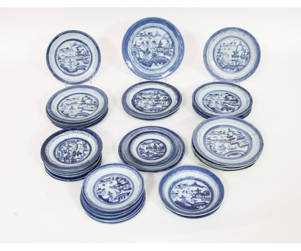 Appraisal: Forty-one Canton porcelain plates various sizes circa Largest dia Condition