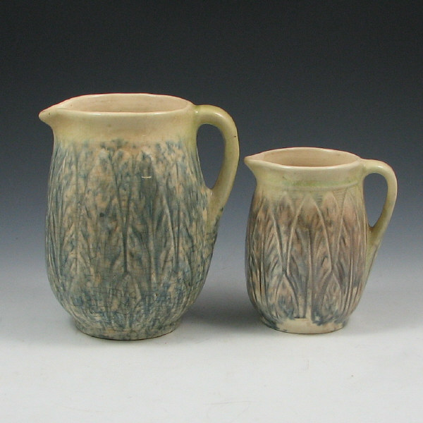 Appraisal: Roseville Cornelian Utility Leaf Pitchers Two Roseville early Cornelian utility