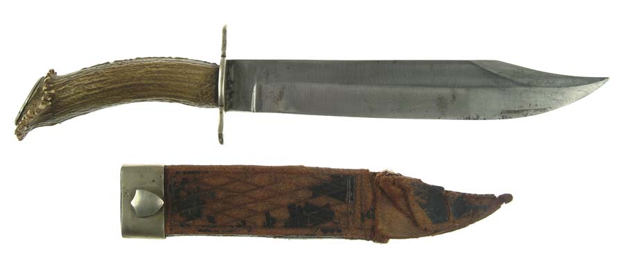 Appraisal: SCARCE EARLY HUBER LARGE BOWIE KNIFE Unmarked probably by Horstmann