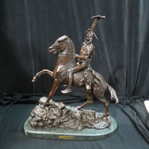 Appraisal: Frederic Remington Bronze Sculpture Scout full size marble base nice