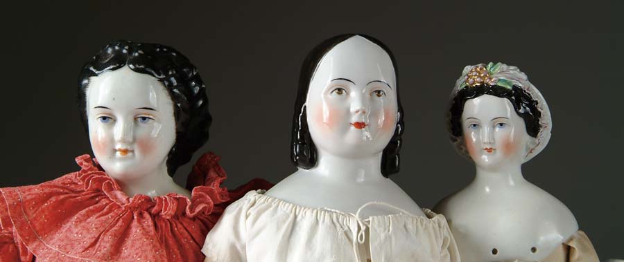 Appraisal: LOT OF THREE CHINA HEAD DOLLS doll is known as