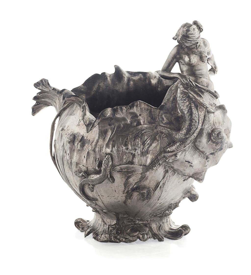 Appraisal: ATTRIBUTED TO WMF W RTTEMBERGISCHE METALLWARENFABRIK ELECTROPLATED JARDINIERE CIRCA cast