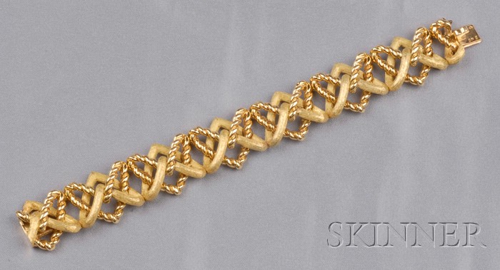 Appraisal: kt Gold Bracelet Schlumberger Tiffany Co France of woven ropetwist