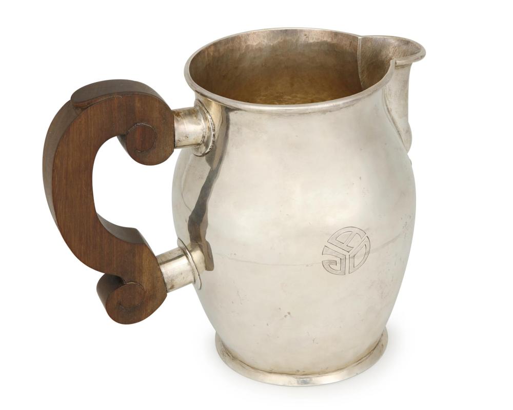 Appraisal: A William Spratling rosewood and silver pitcher William Spratling -