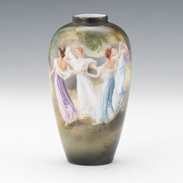 Appraisal: R S PRUSSIA MAIDEN VASE x Thin porcelain vase depicting