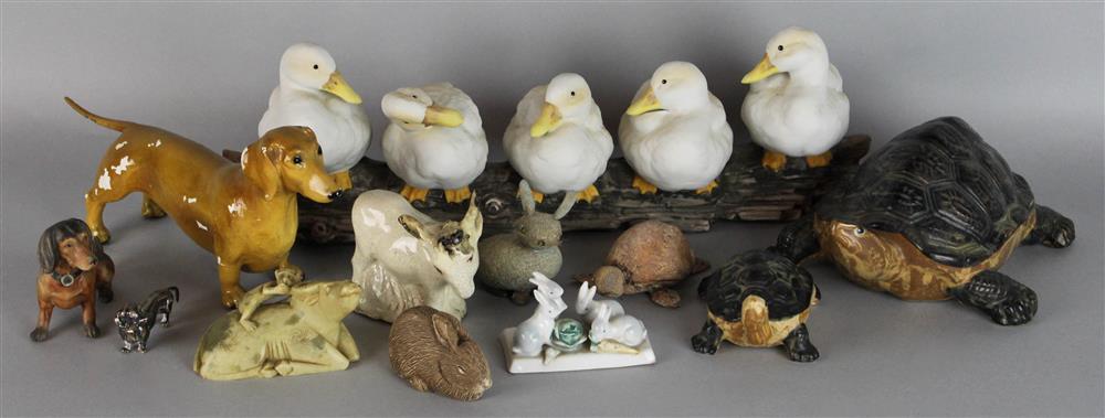 Appraisal: MISCELLANEOUS GROUP OF ANIMAL AND BIRD FIGURES including a group