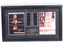 Appraisal: James Bond memorabilia a framed section of original film clips