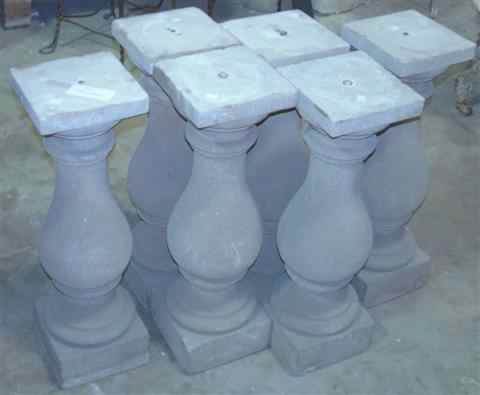 Appraisal: SIX AMERICAN CAST STONE BALUSTERS FROM THE STOTESBURY MANSION From