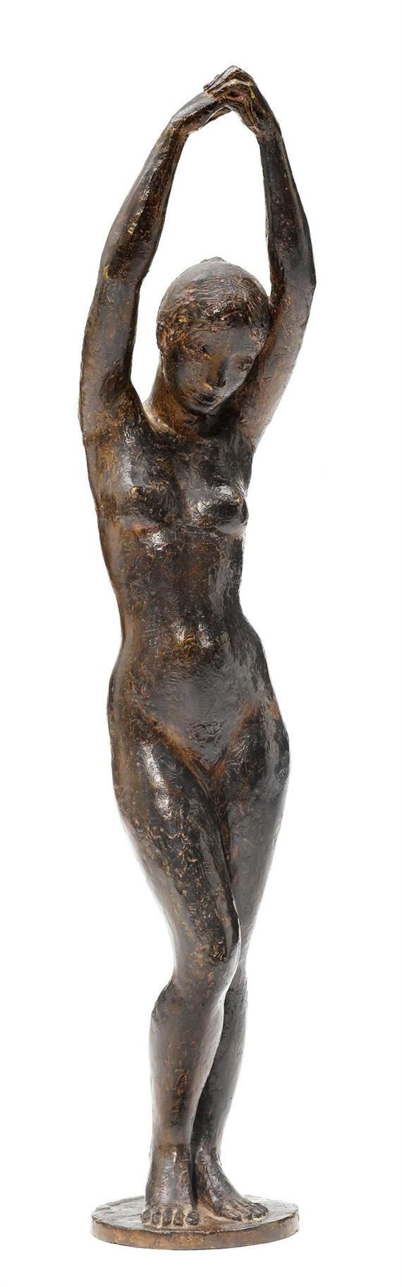 Appraisal: COQUILLAY JACQUES A standing female nude Bronze with brown patina