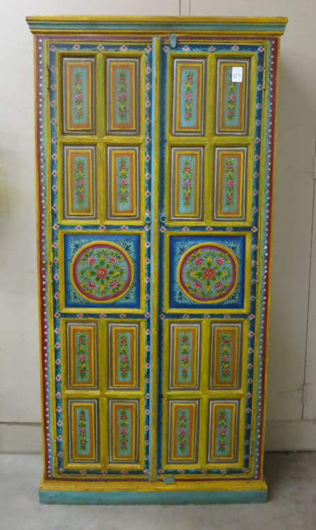 Appraisal: A PAINT DECORATED TWO-DOOR CUPBOARD India th century the two