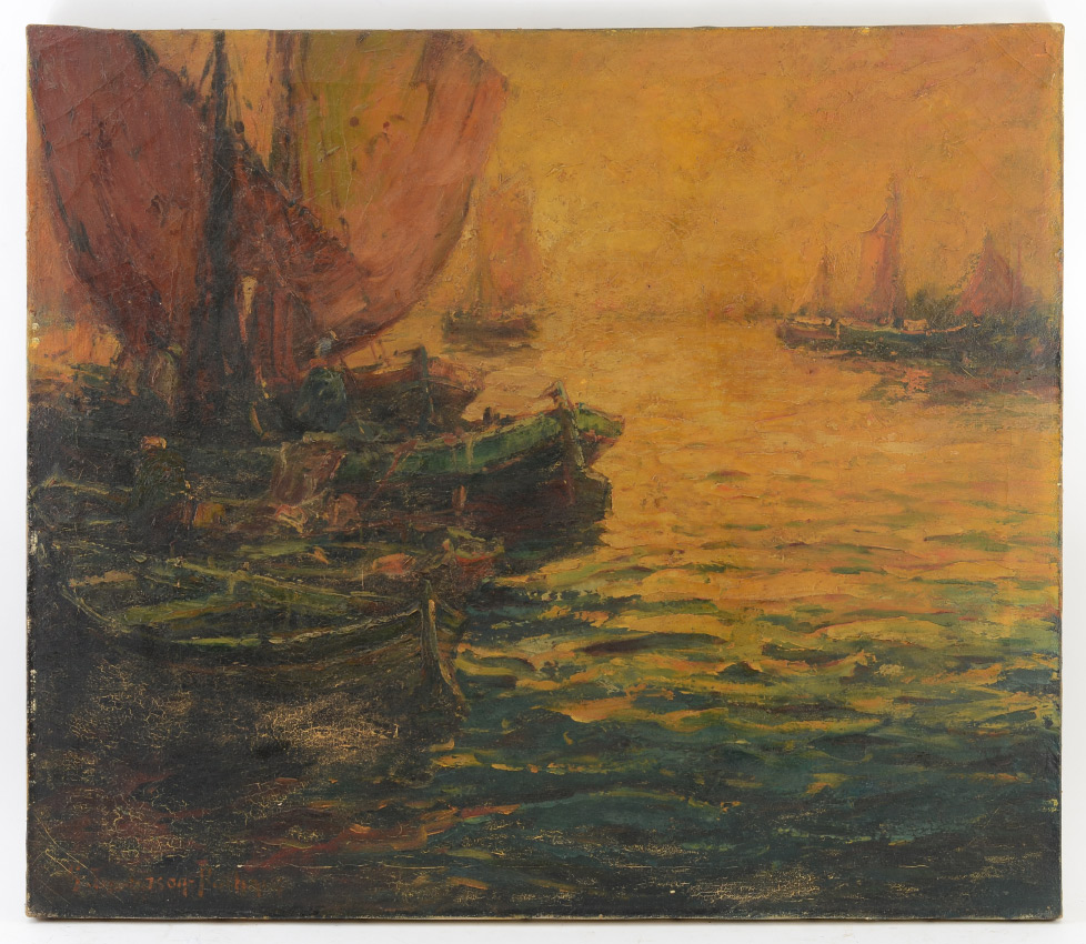 Appraisal: PRITCHARD George Thompson New Zealand - Venetian Harbor Scene with