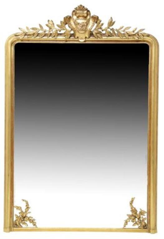 Appraisal: French Louis Philippe period giltwood mirror mid th c cartouche