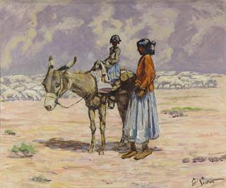 Appraisal: Painting Carl Schmidt Carl Schmidt American - Indian Mother with