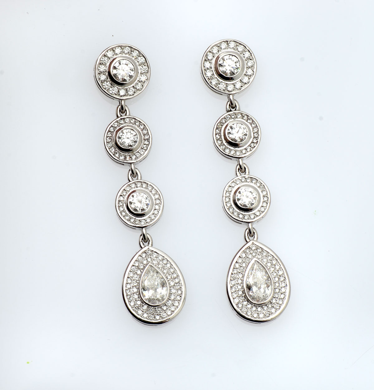 Appraisal: K CTW DIAMOND PENDANT EARRINGS K white gold earrings contain