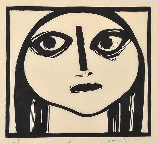 Appraisal: NOEL COUNIHAN - Face I linocut ed x cm