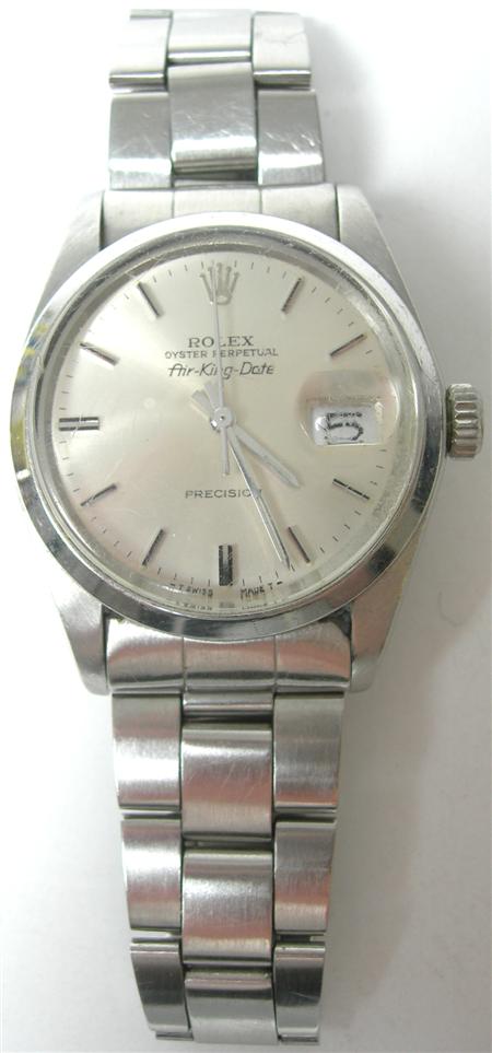 Appraisal: ROLEX - a gentleman's stainless steel Oyster Perpetual Air-King-Date wrist