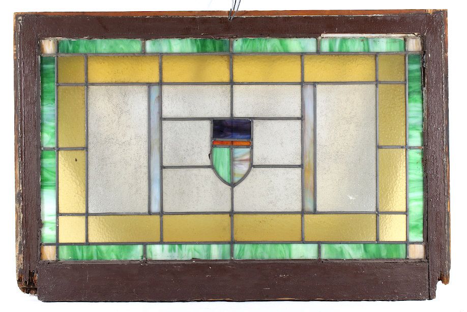 Appraisal: th Century Art Deco Stained Glass Window Offered in this