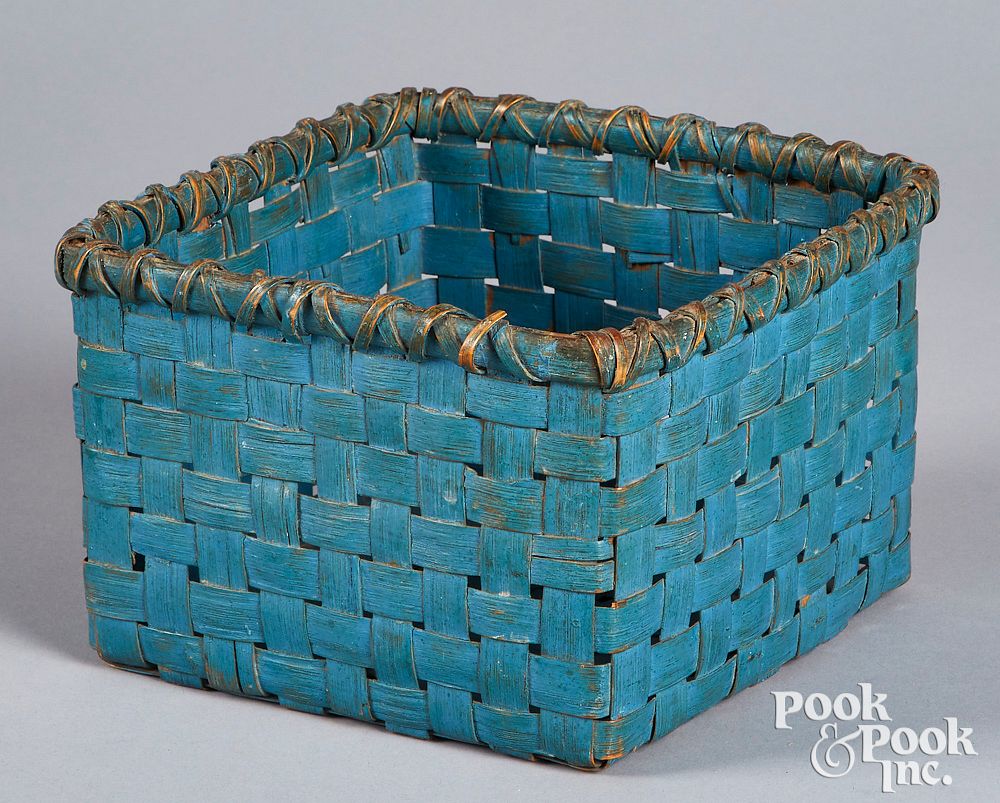 Appraisal: Painted basket th c Painted basket th c retaining its