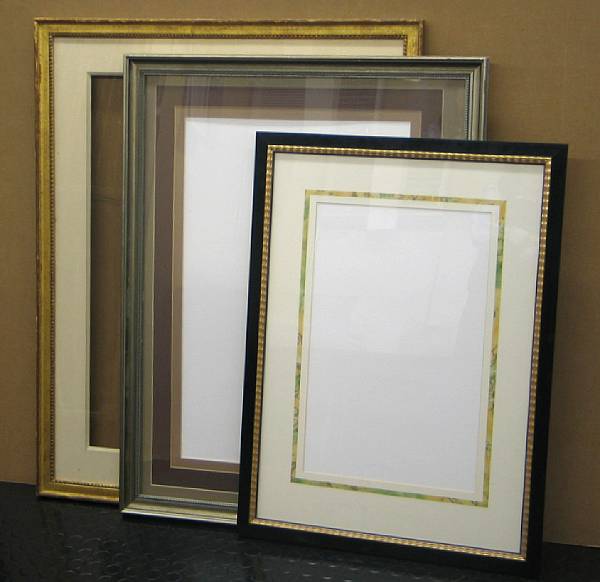 Appraisal: An assembled group of frames with glass or plexiglas sizes