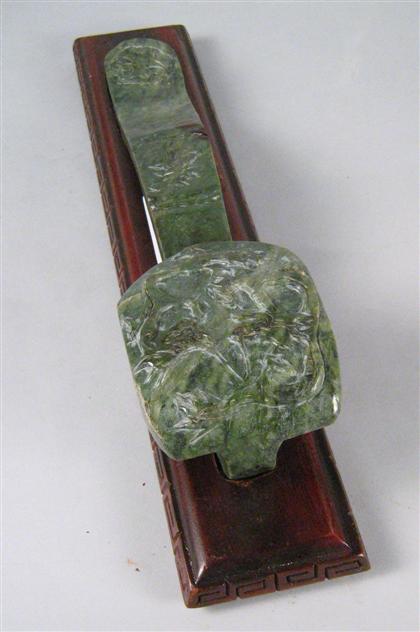 Appraisal: Chinese spinach jade ruyi scepter republic period or later th