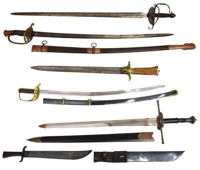 Appraisal: lot of Reproduction swords including CSA swords with scabbards German