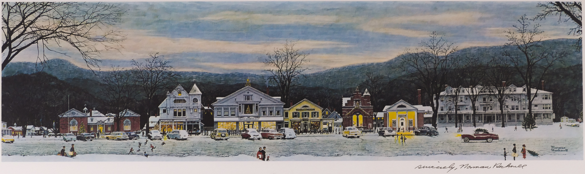 Appraisal: Norman Rockwell - American ''Stockbridge Main Street at Christmas'' Signed