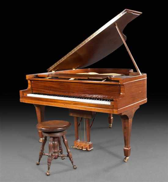 Appraisal: Marshall Wendell mahogany cased grand piano with stool piano -