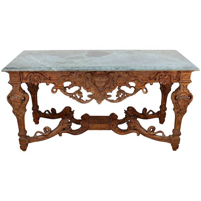 Appraisal: Louis XIV Manner French Wood Console Table Louis XIV manner