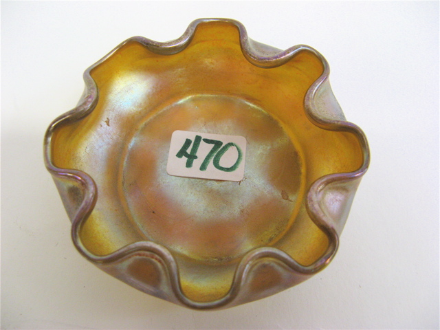 Appraisal: LOUIS COMFORT TIFFANY ART GLASS PIN TRAY gold and rose